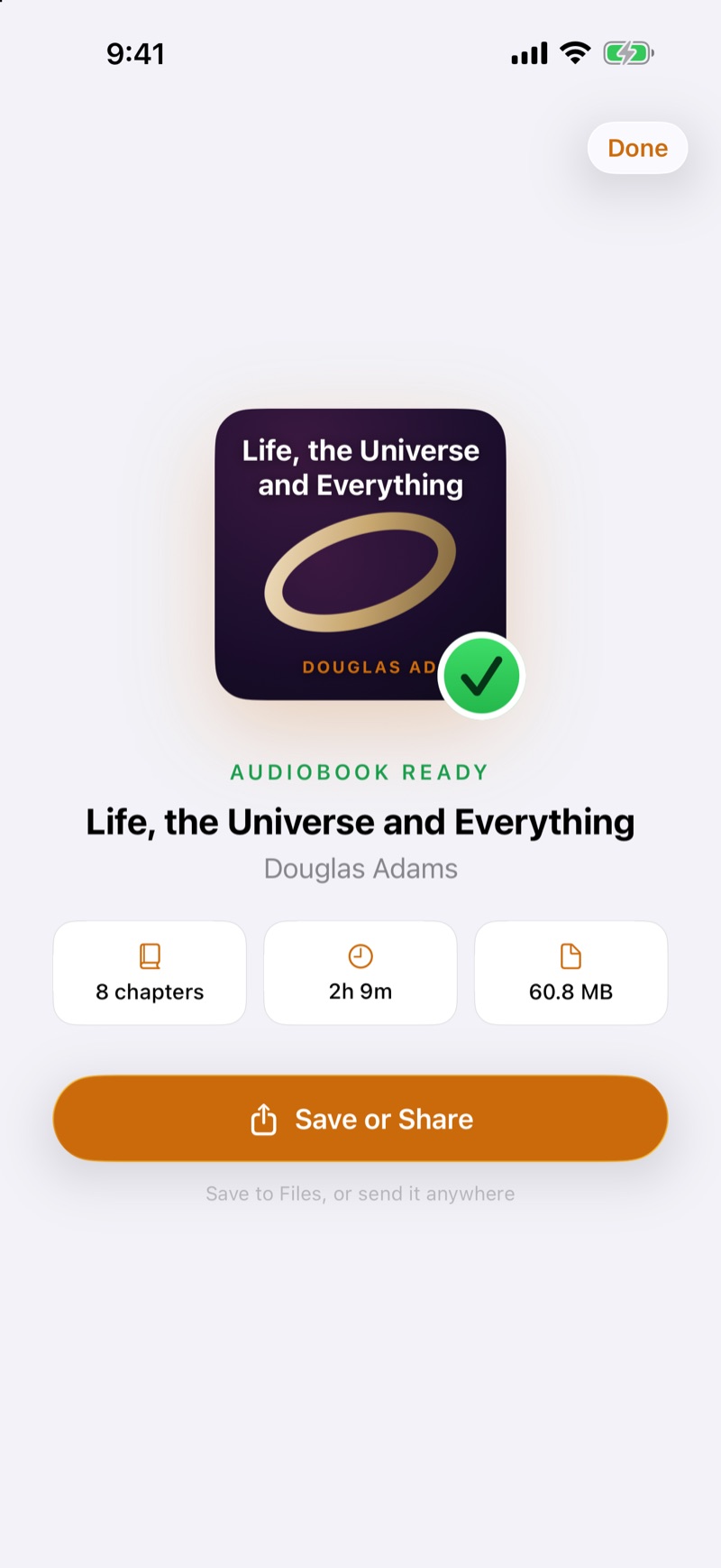 Binder — audiobook ready on iPhone